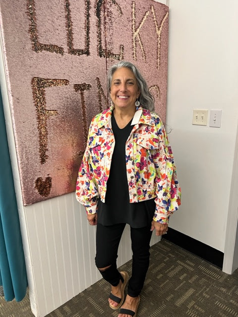Fun Floral Corduroy Jacket 8191