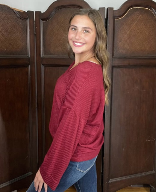 Anytime Waffle Knit Top 8206