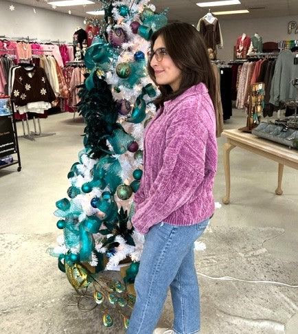 Fancy Chenile Sweater Top 8360