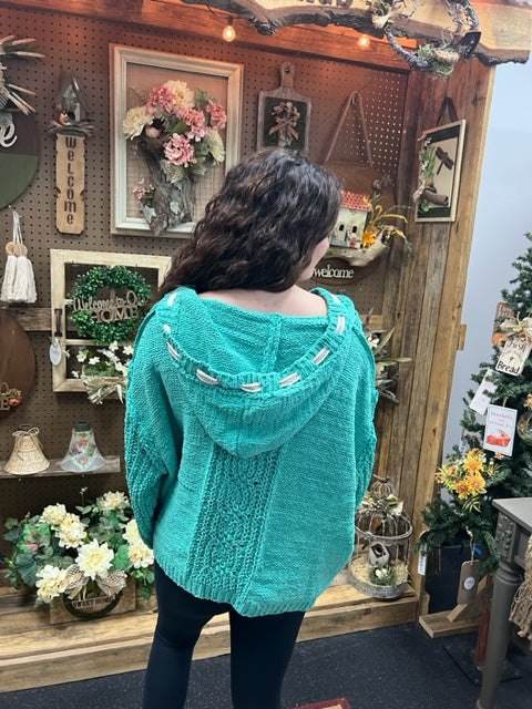 Eye Catching Knit Hoodie 8342