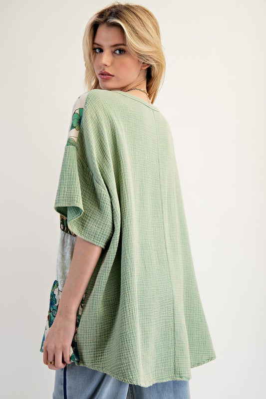 Easel Colorblock Tunic Top P285