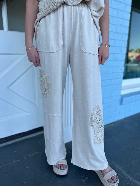 Sweet Lace Wide Leg Pants P287