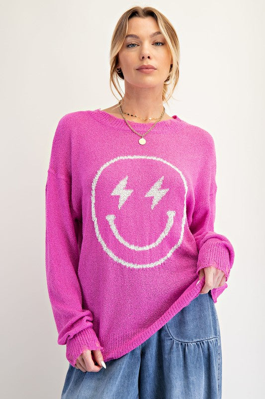 Easel Smiley Face Sweater P363