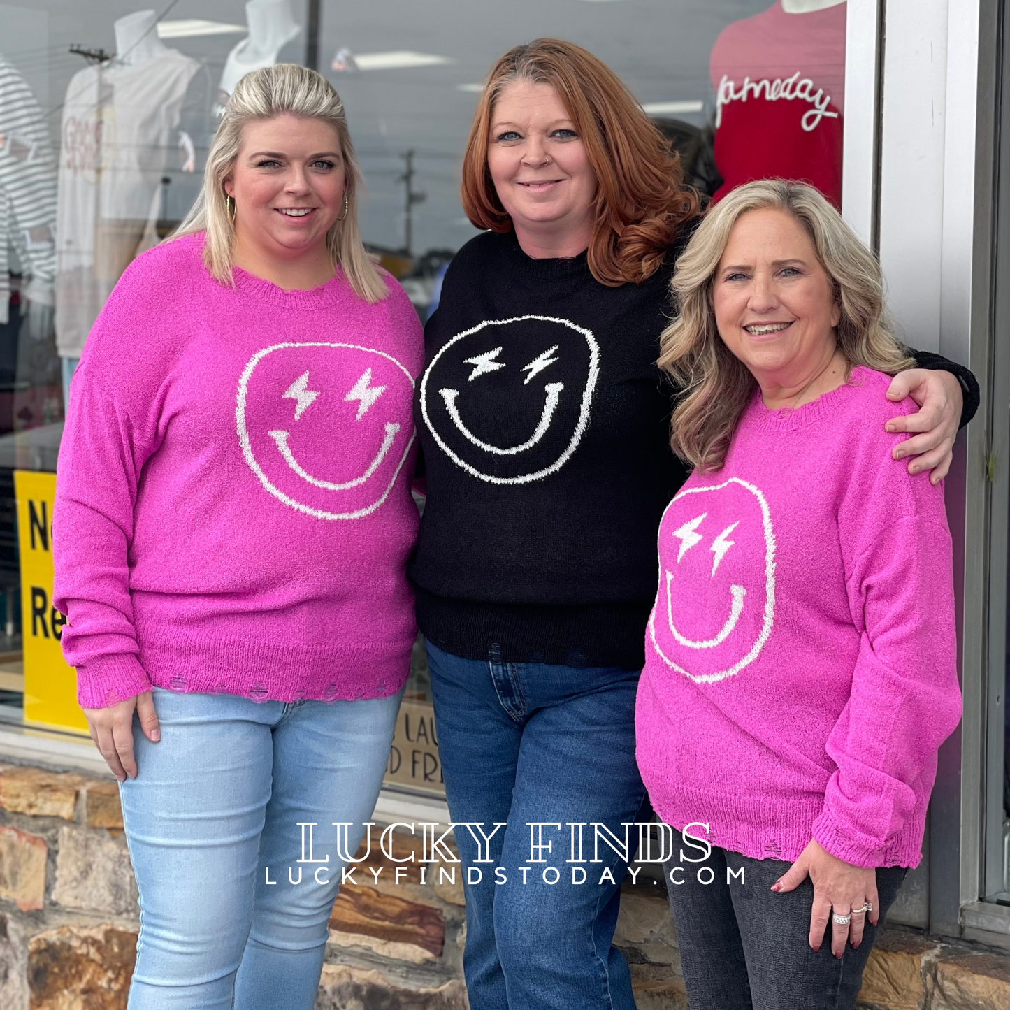 Easel Smiley Face Sweater P363