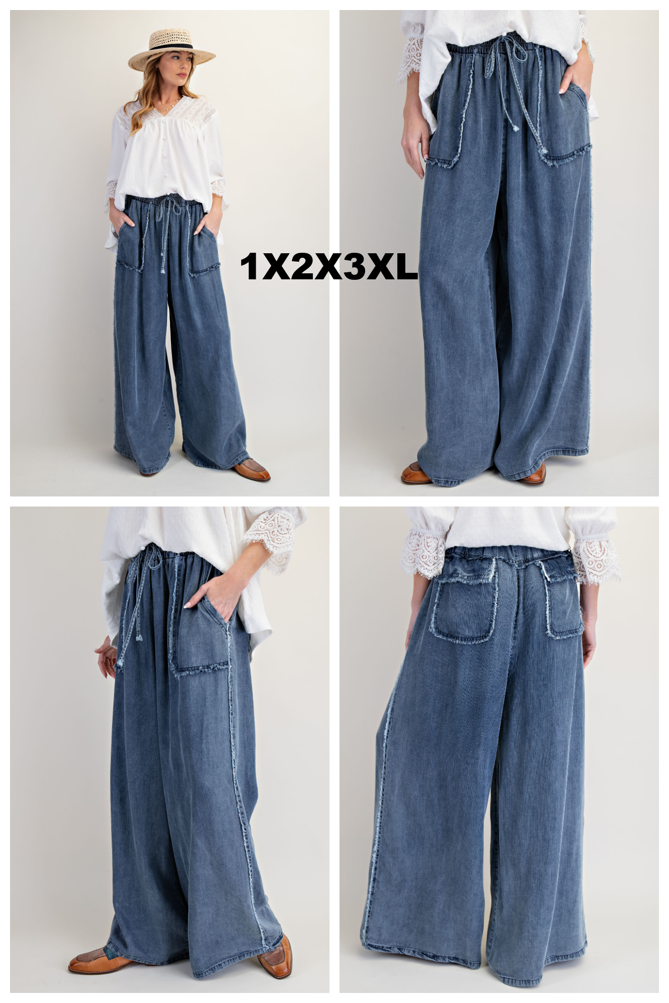 Comfy Easel Curvy chambray Pants P365