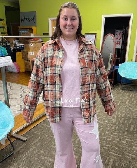 Madi Plaid Star Patch Top P370