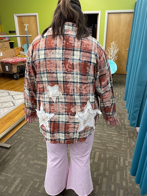 Madi Plaid Star Patch Top P370