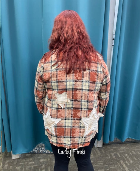 Madi Plaid Star Patch Top P370