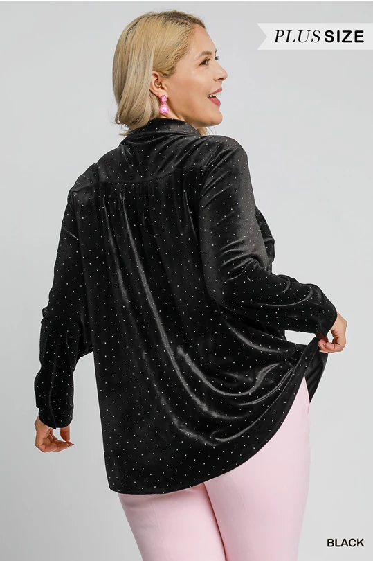 Falling for Velvet Curvy Top P400