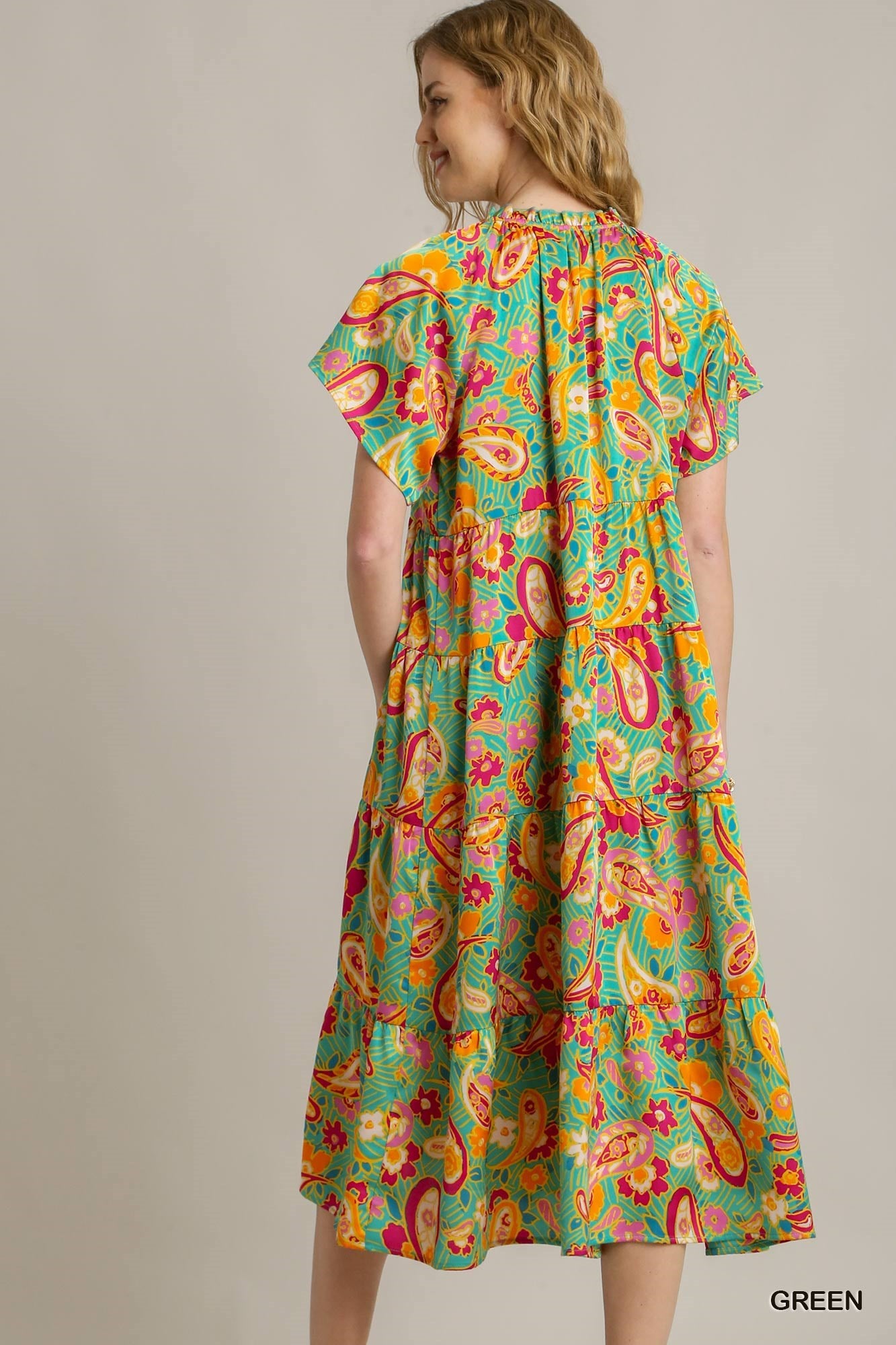 Umgee Satin Tiered Maxi P472