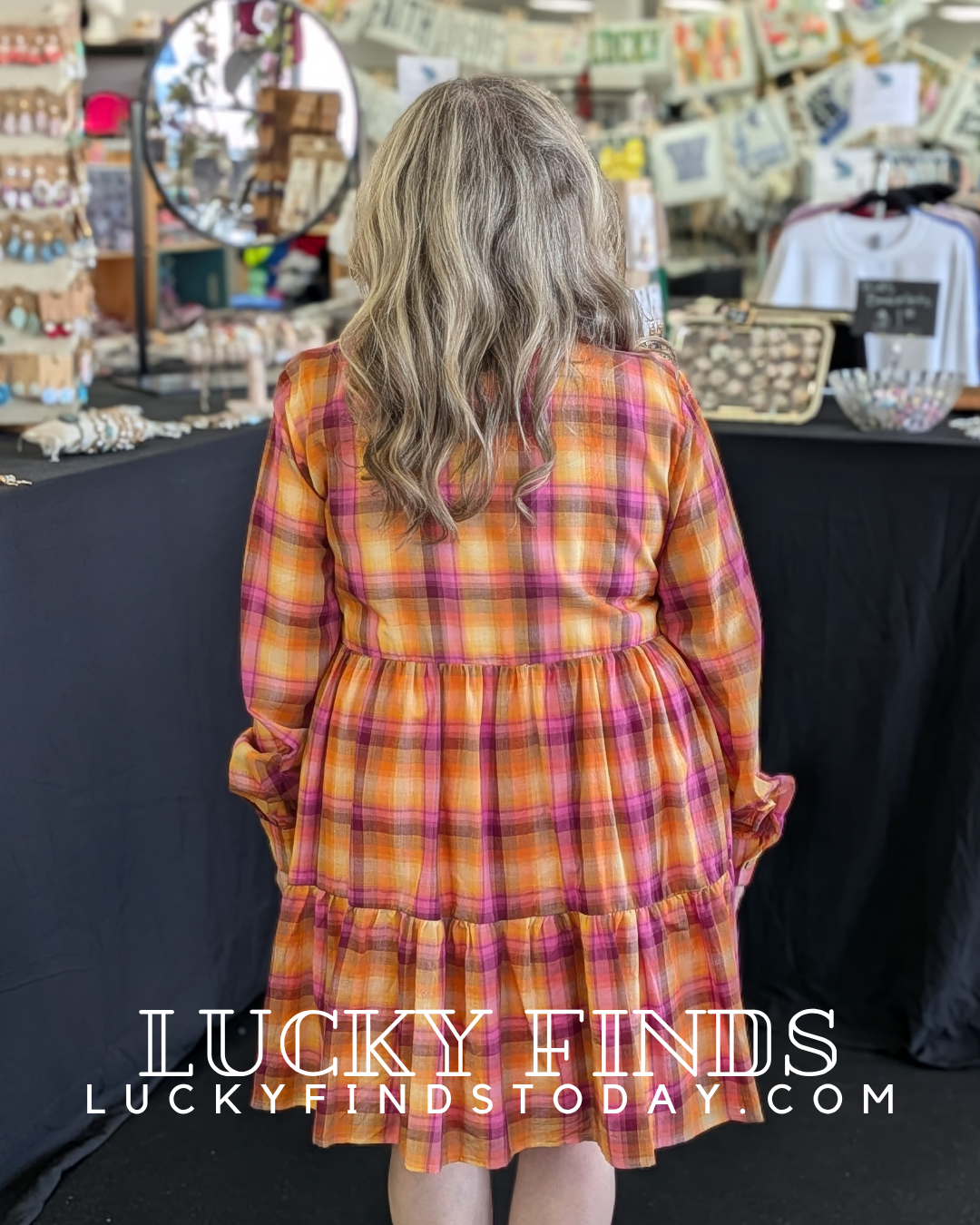 Charming Easel Plaid Dress P554