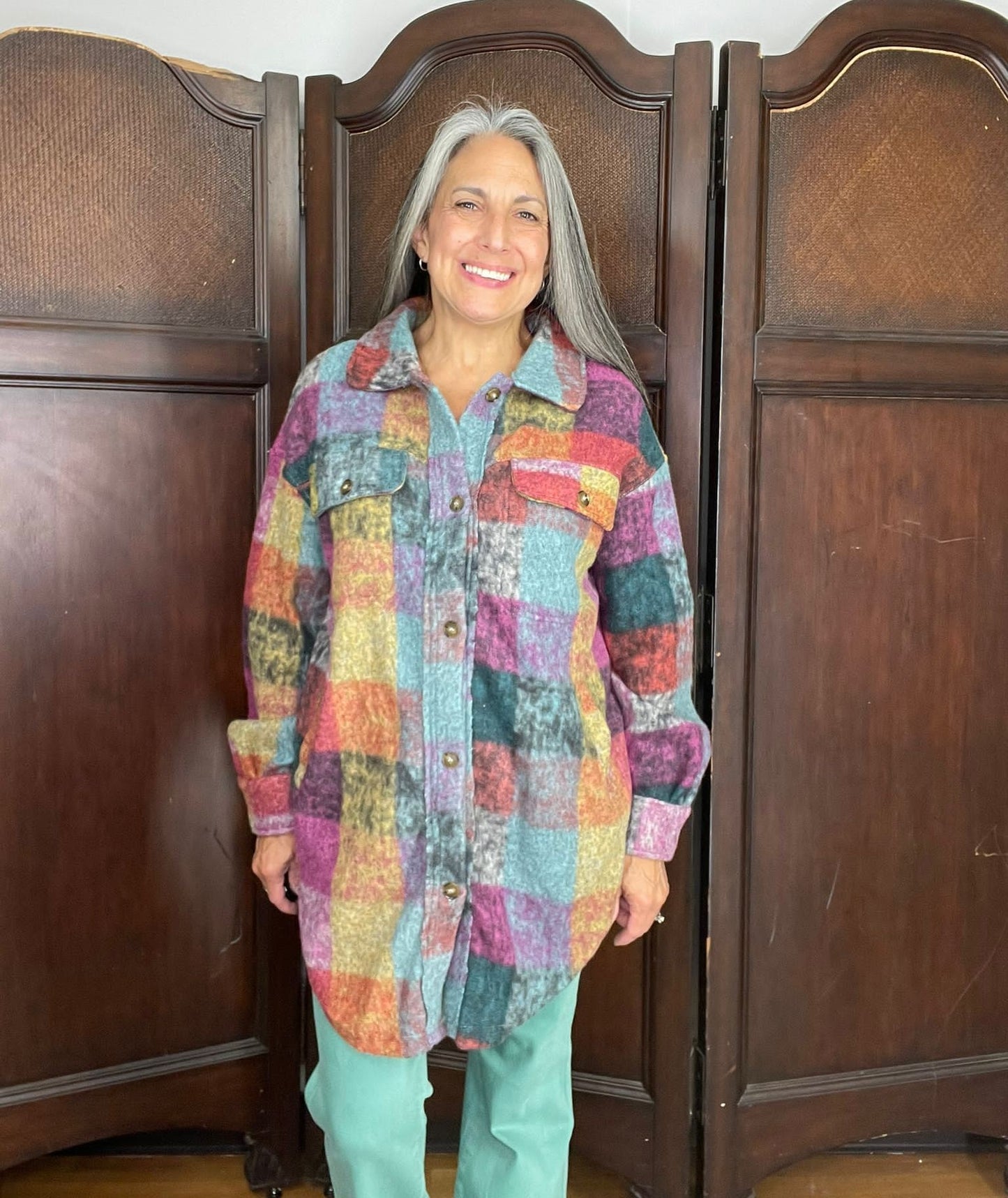 Chicago Oversized Plaid Shacket D1141