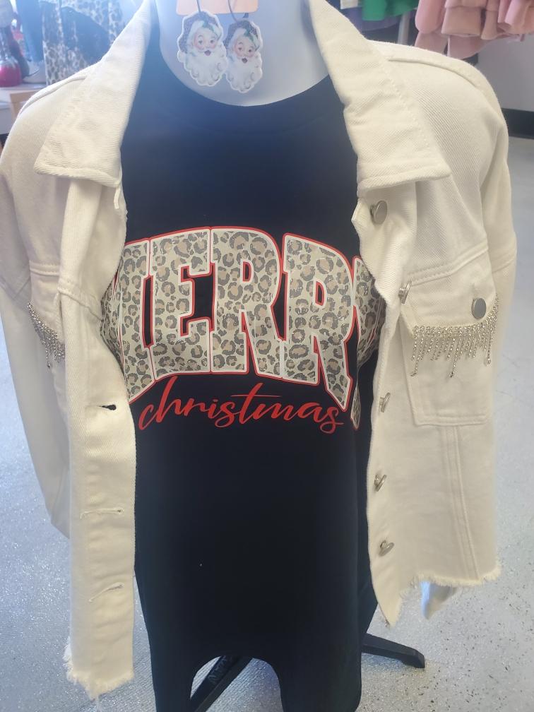 Merry Leopard Print T Shirt CP307