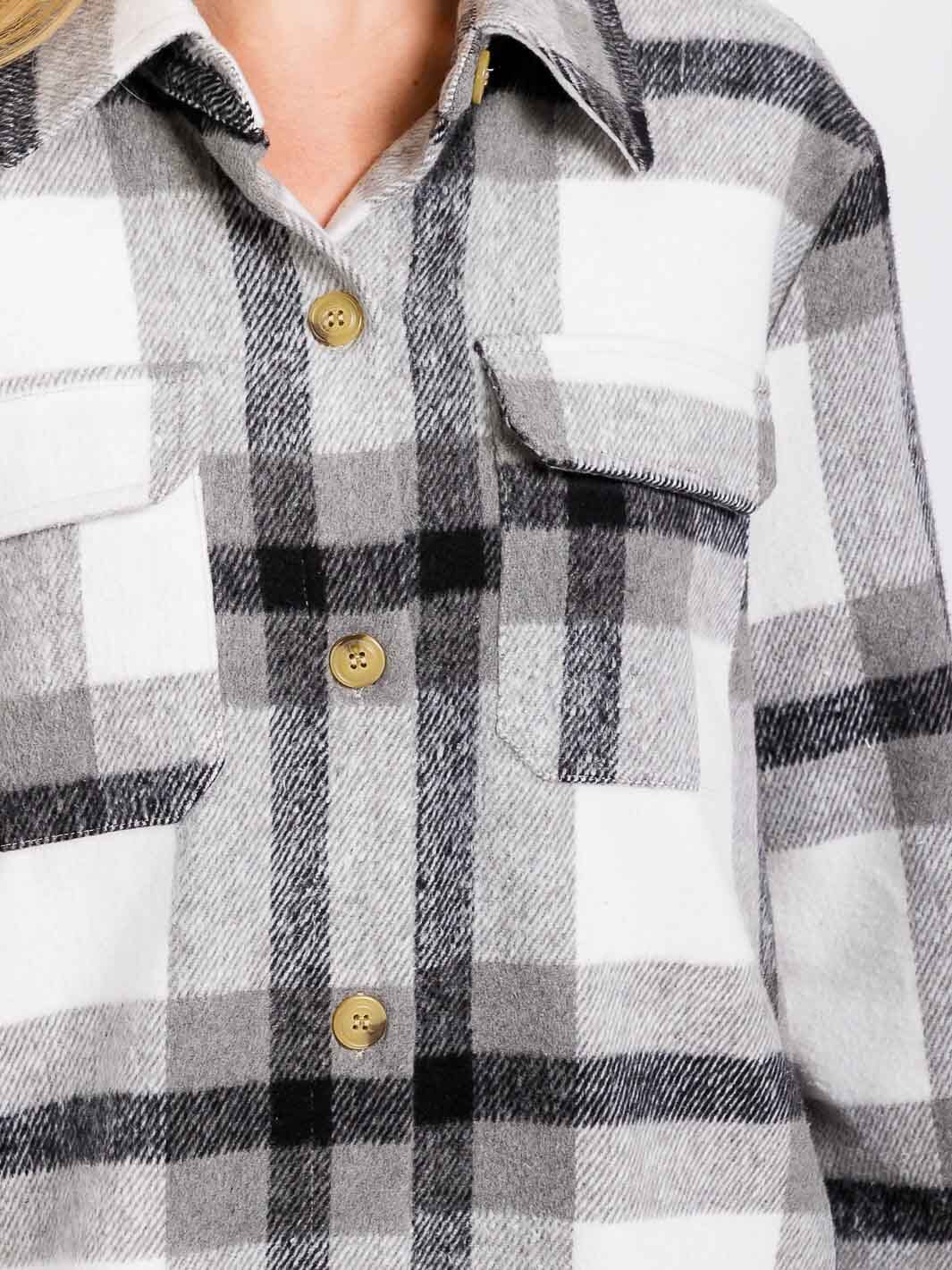 Madison Long Plaid Shacket W112