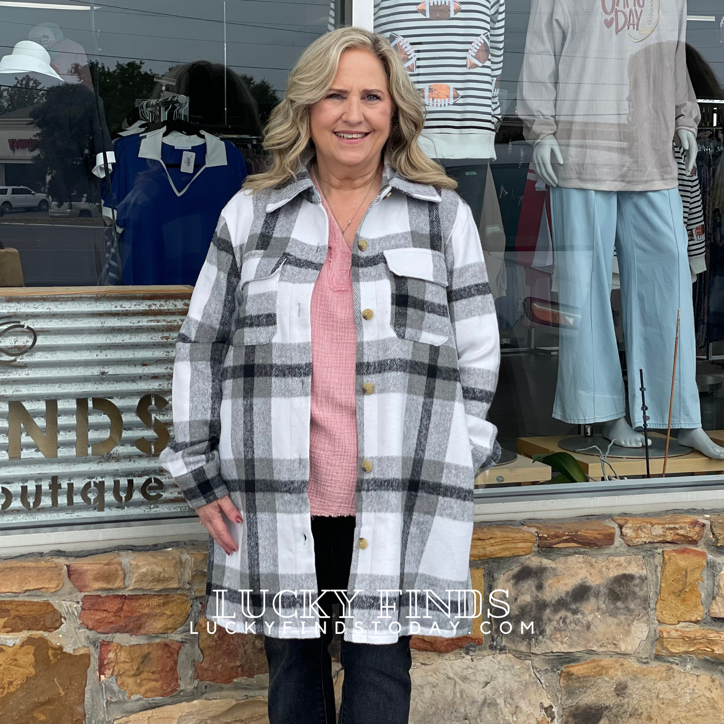 Madison Long Plaid Shacket W112
