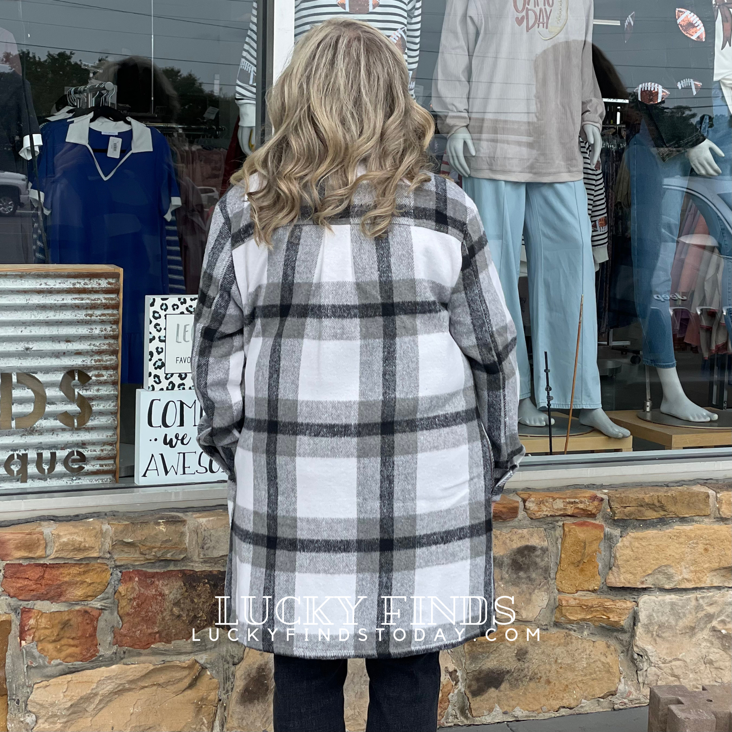 Madison Long Plaid Shacket W112