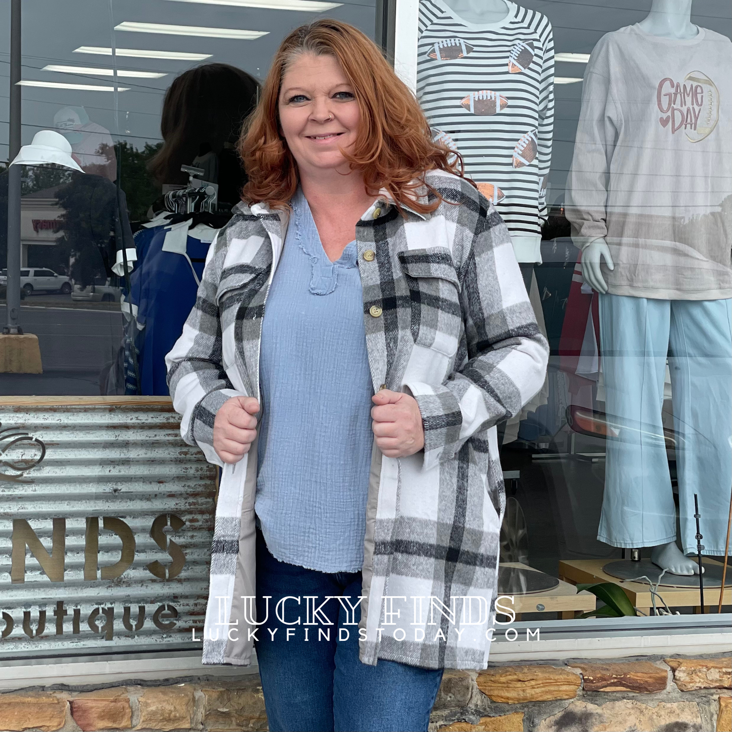 Madison Long Plaid Shacket W112