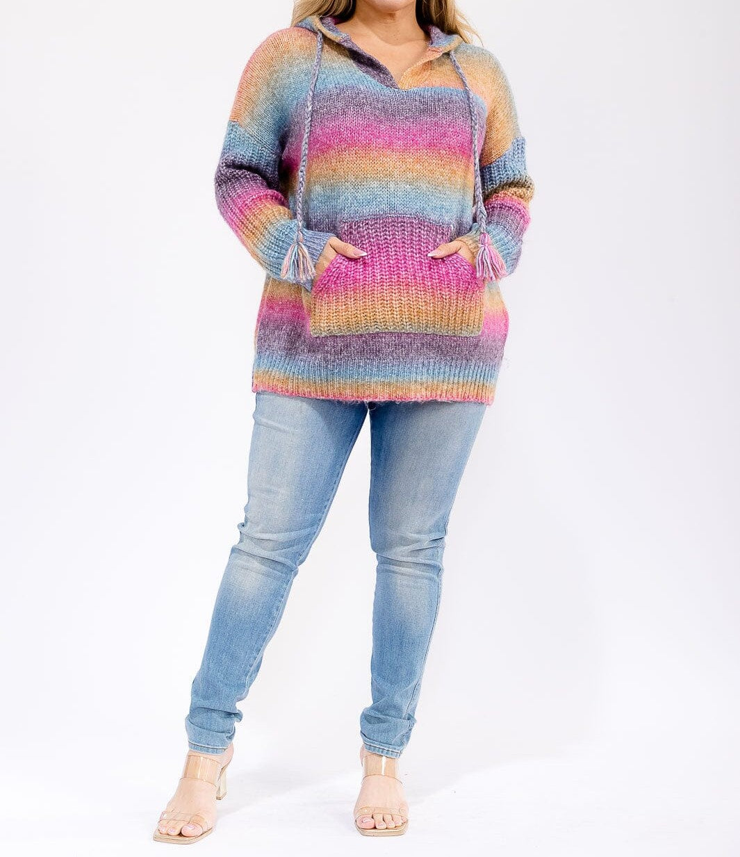 Cozy Rainbow Curvy Hoodie W232
