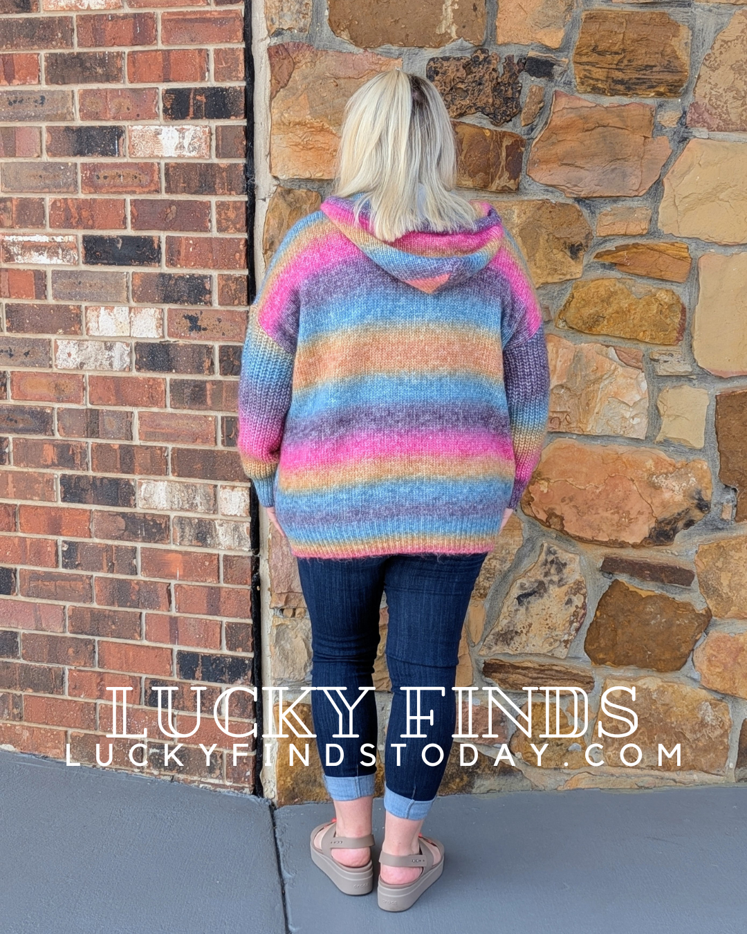 Cozy Rainbow Curvy Hoodie W232