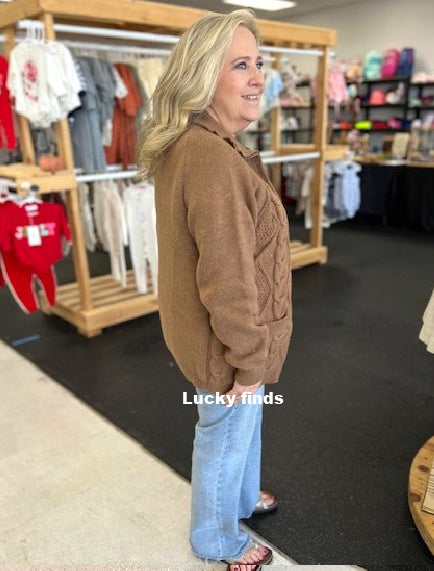 Weekend Zipped Sweater Top W239