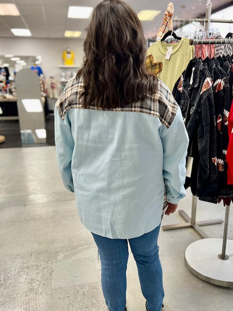 It's My Plaid Denim Jacket W258