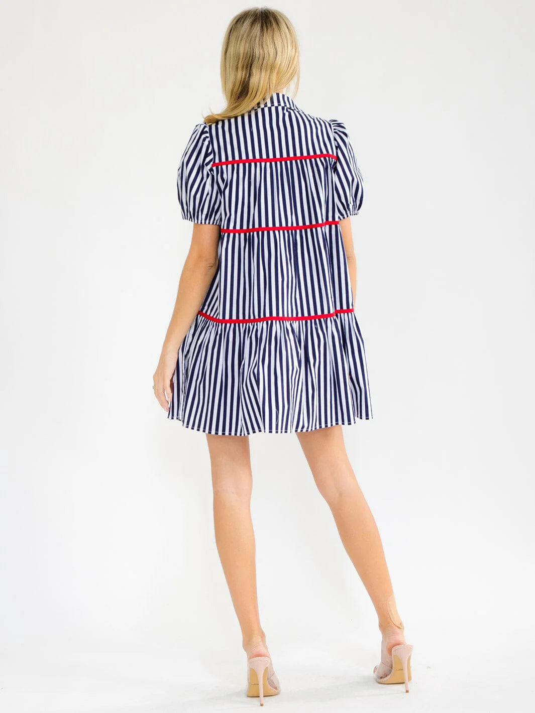 Enchanting Colorblock Striped Dress W334