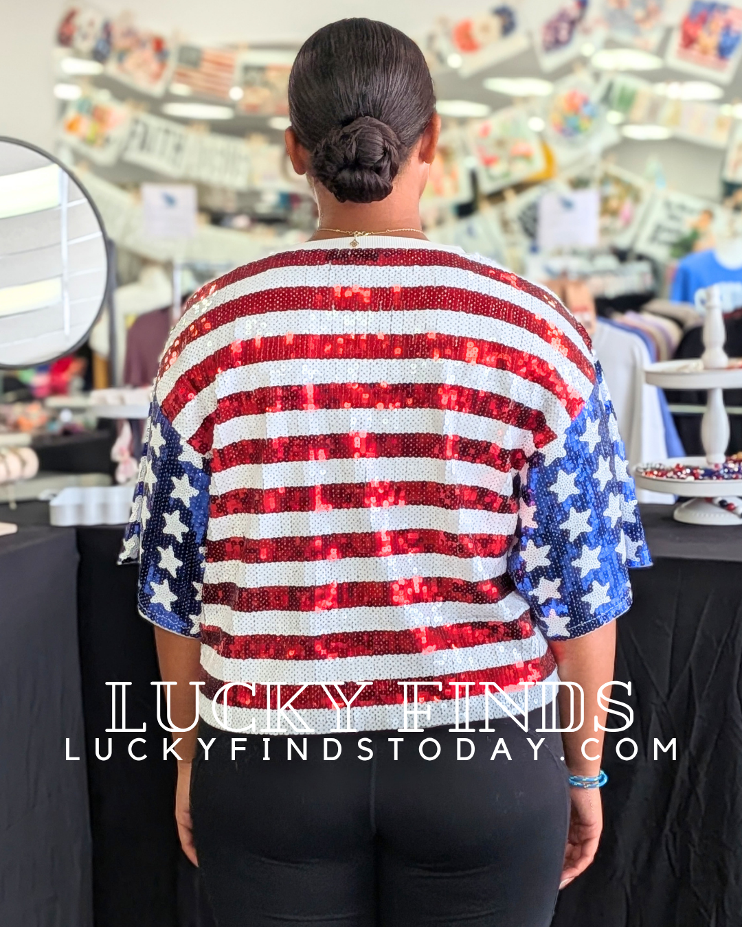 American Flag Sequins Top W377 Final Sale