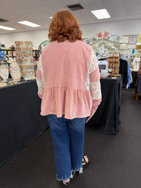 Forever Lace Trim Top W421