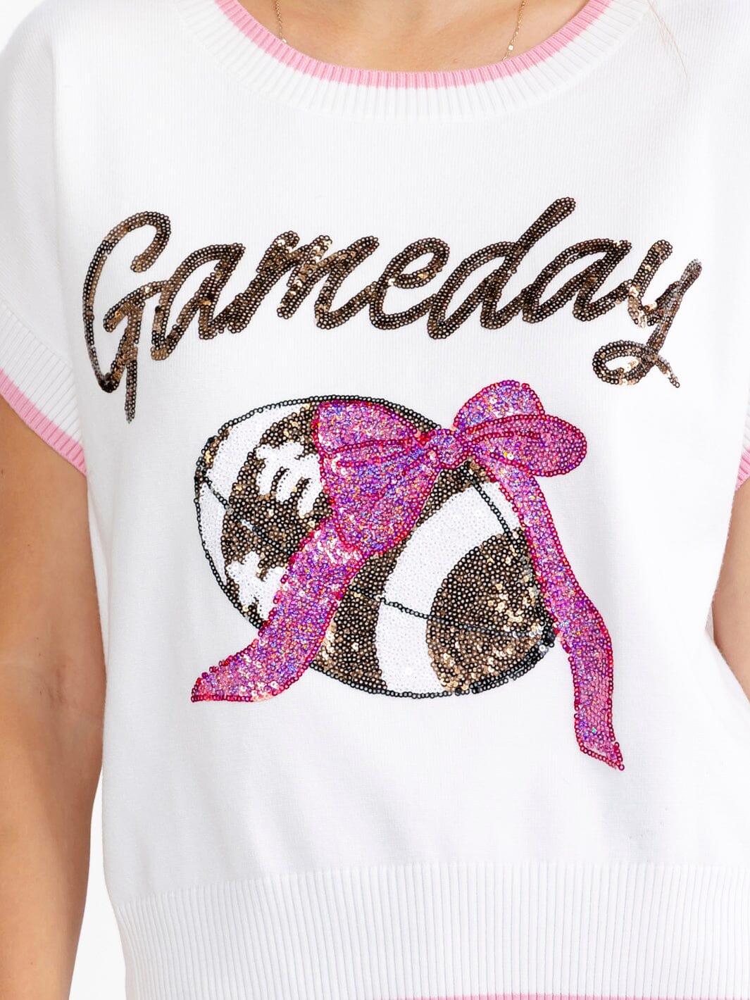 Fun Game Day Sequin Top W446