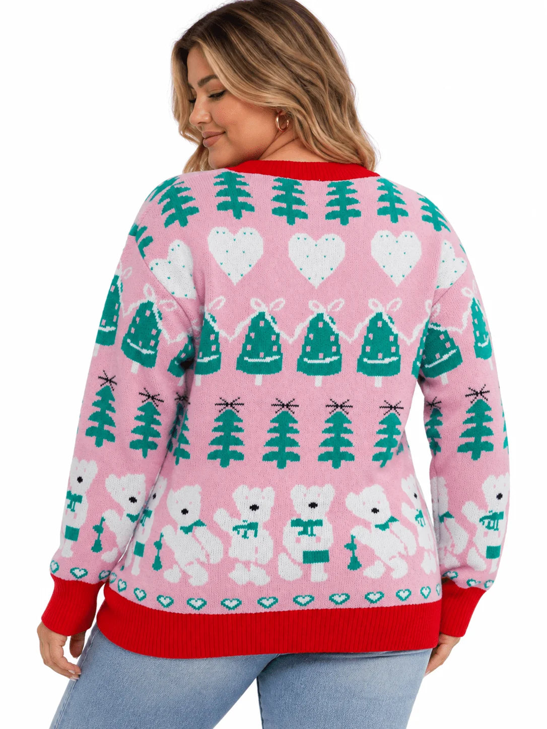 Holiday Print Sweater Top W498