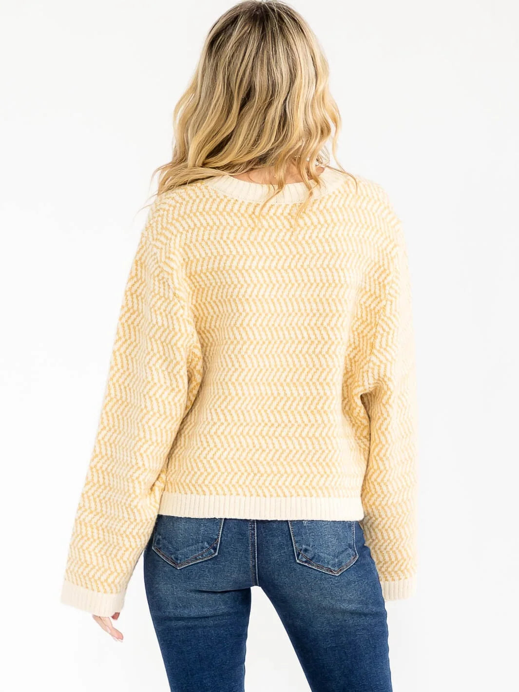 Cozy Color Block Sweater Top W516
