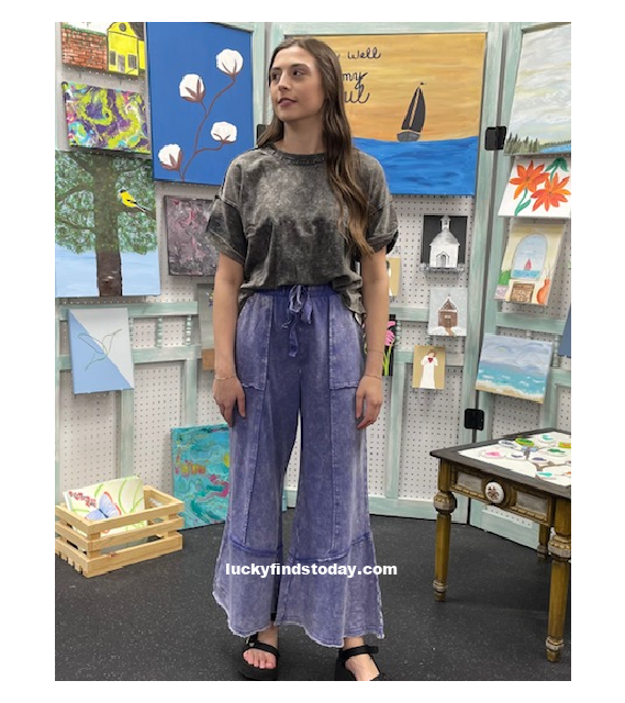 Rugged Charm Wide Leg Pants Z772