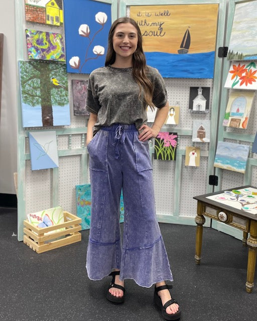 Rugged Charm Wide Leg Pants Z772