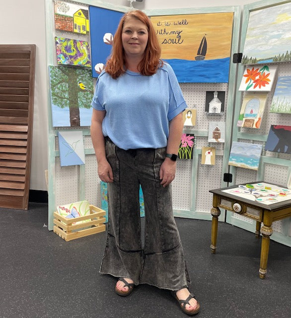 Rugged Charm Wide Leg Pants Z772