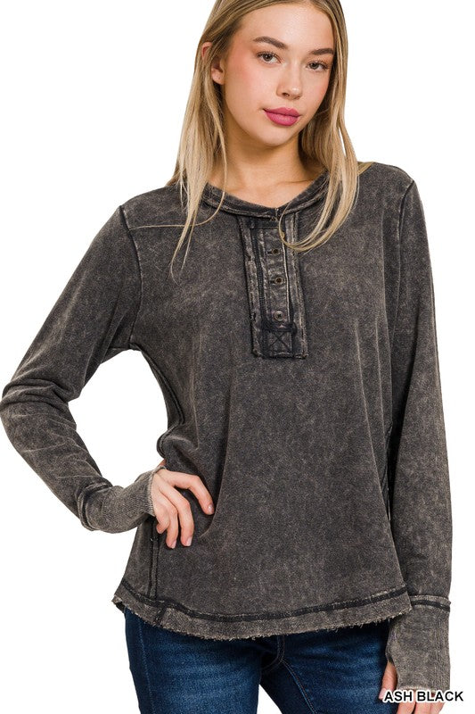 Sassy Mineral Washed Top Z778