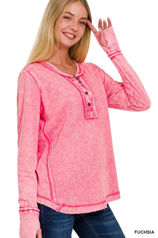 Sassy Mineral Washed Top Z778