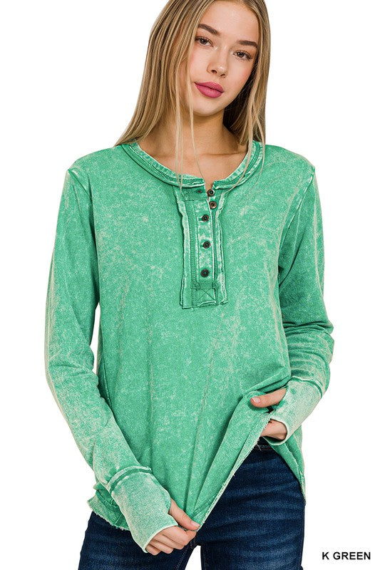 Sassy Mineral Washed Top Z778