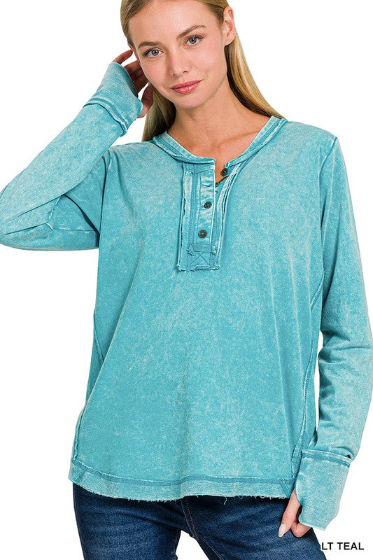 Sassy Mineral Washed Top Z778