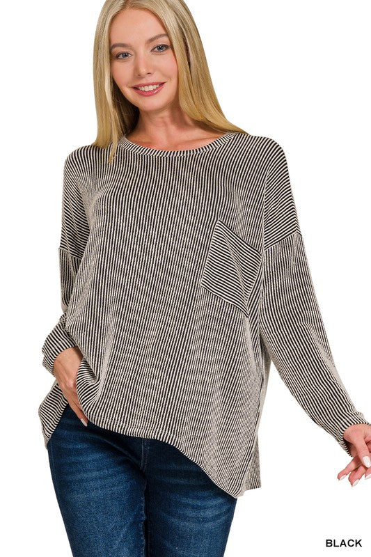 Hello to Sweet Striped Top Z781