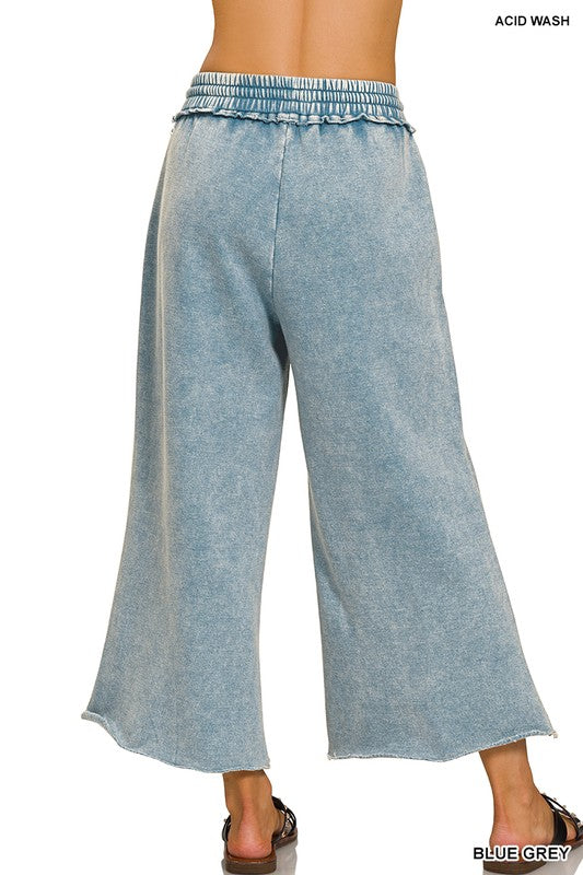Fancy Washed Palazzo Pants Z795