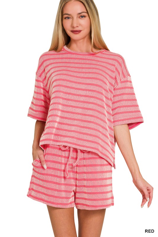 Madison Striped Shorts Set Z816
