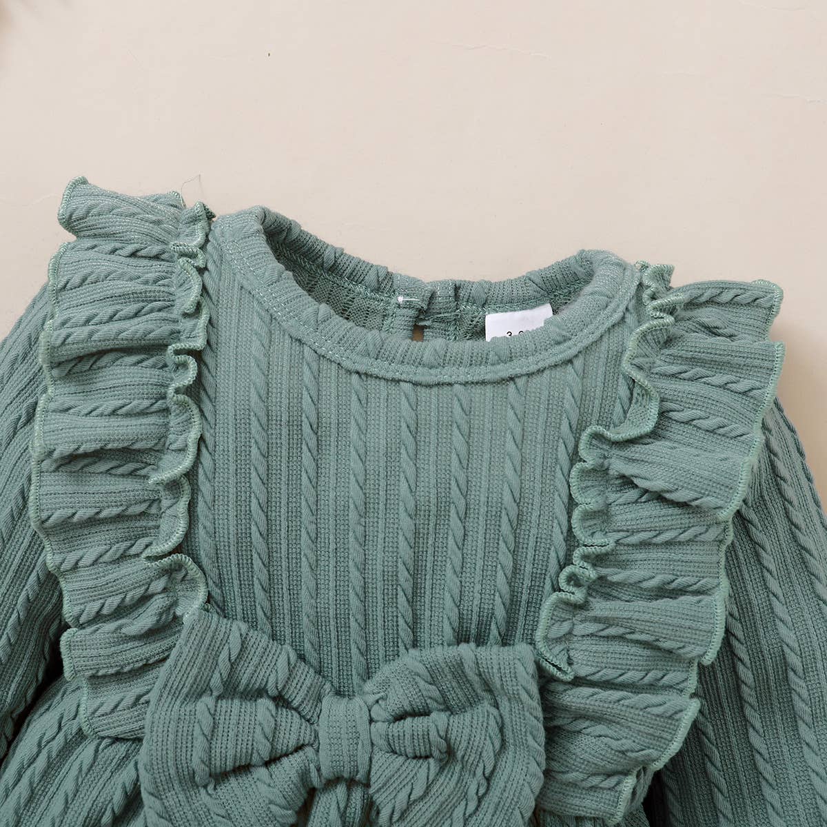 K119 Girl Bowknot Jumpsuit w Headband