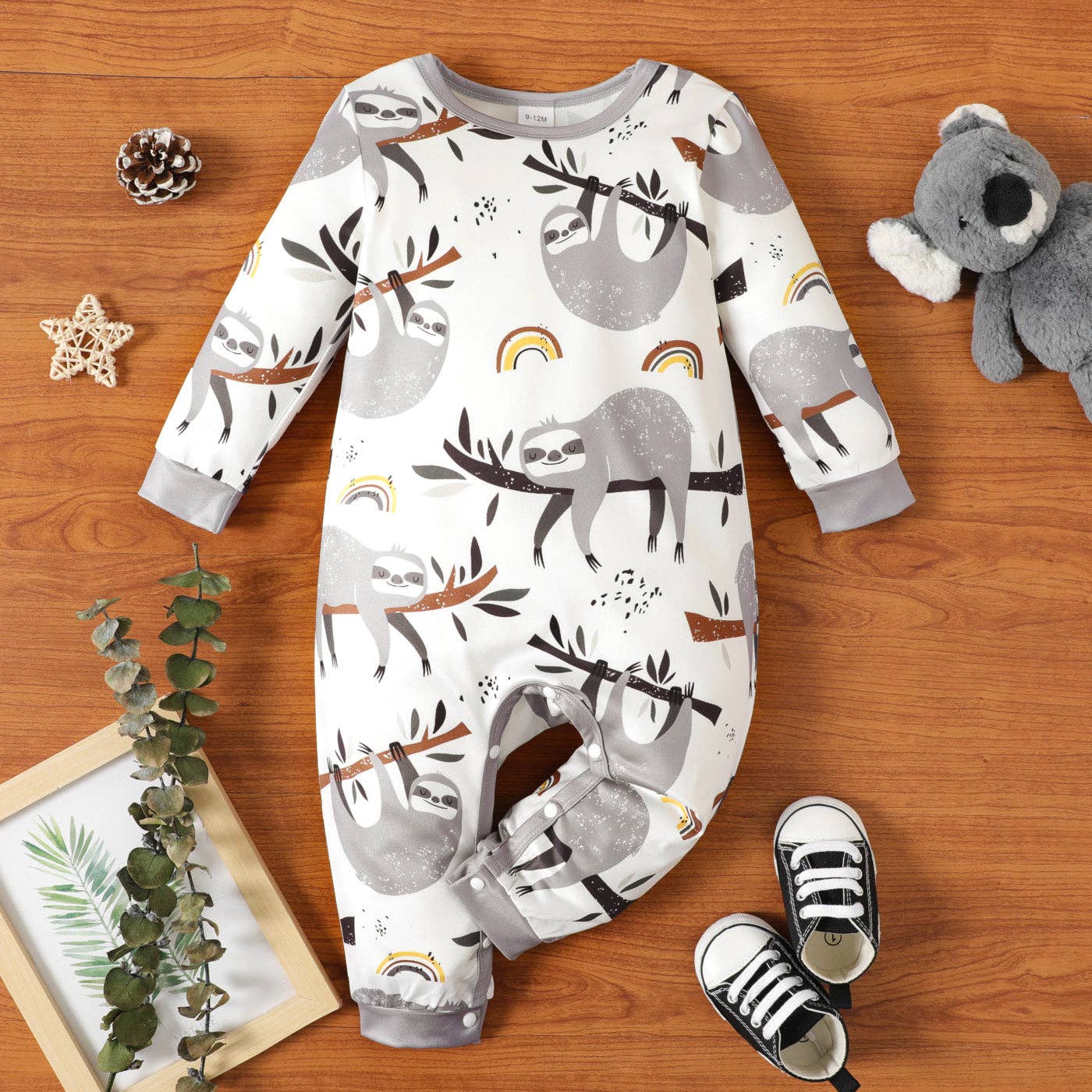 K126 Boy Cartoon Sloth Jumpsuit