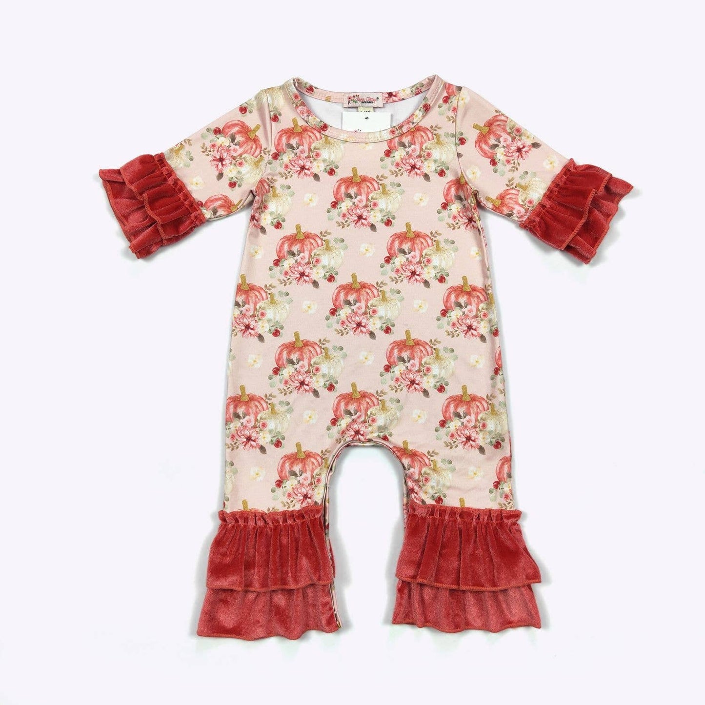 K165 Blush Harvest Pumpkin Baby Romper