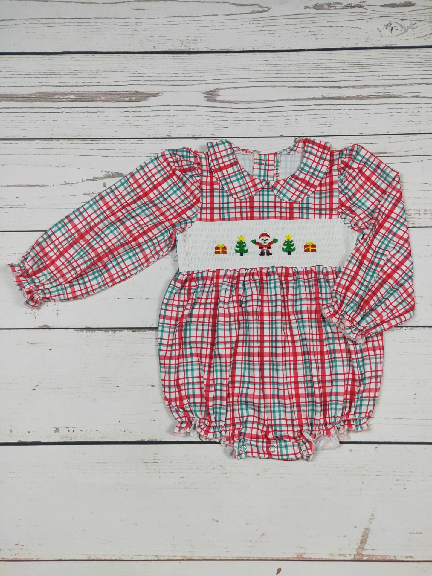 K199 Baby Christmas Smocked Bubble