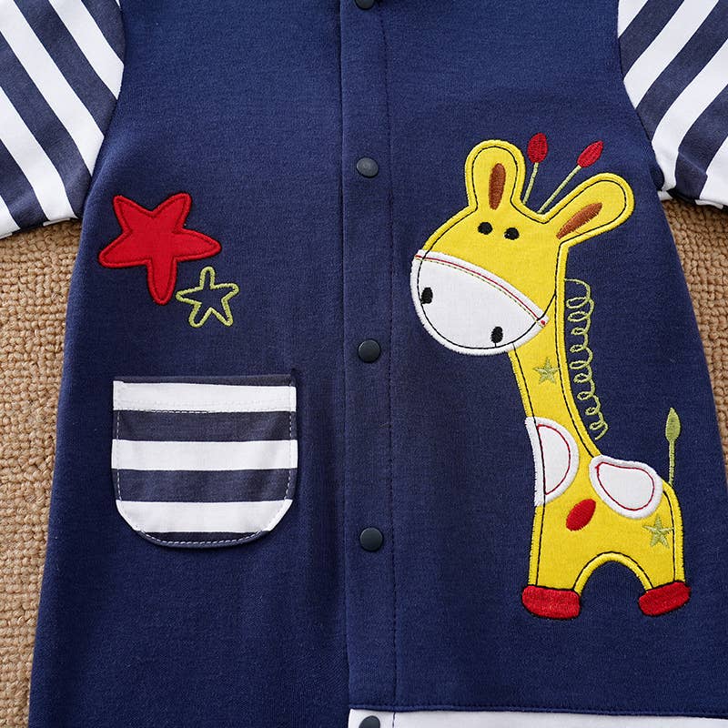 K133 Baby Giraffe Embroidery Jumpsuit