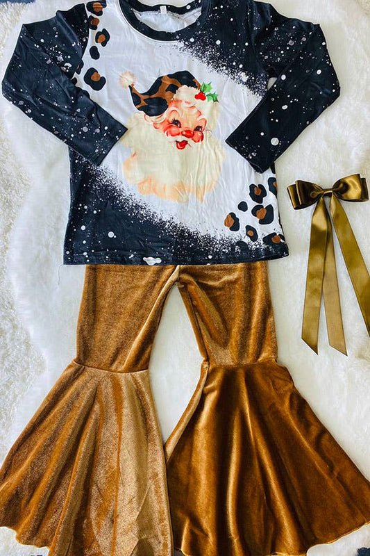 K183 Santa shirt velvet bottom set
