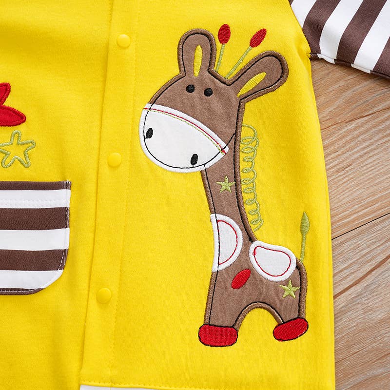 K133 Baby Giraffe Embroidery Jumpsuit