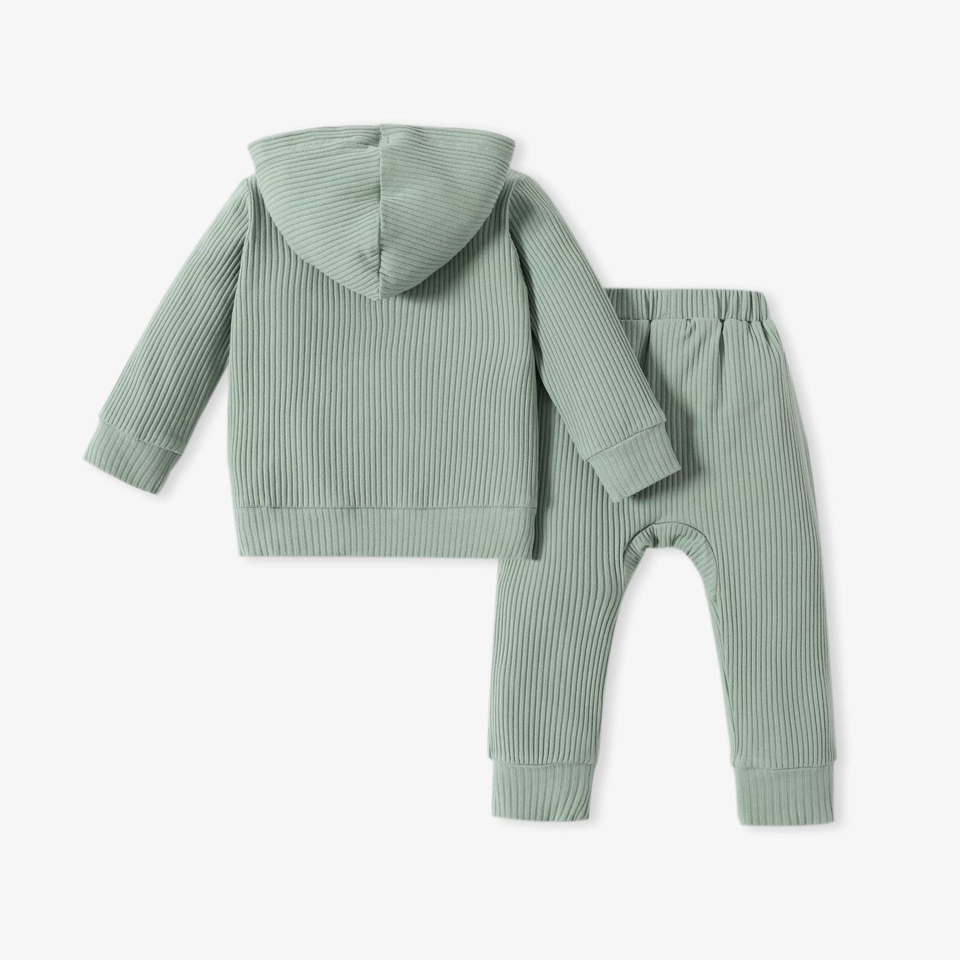K118 2pcs Boy Ribbed Hoodie/Pants Set