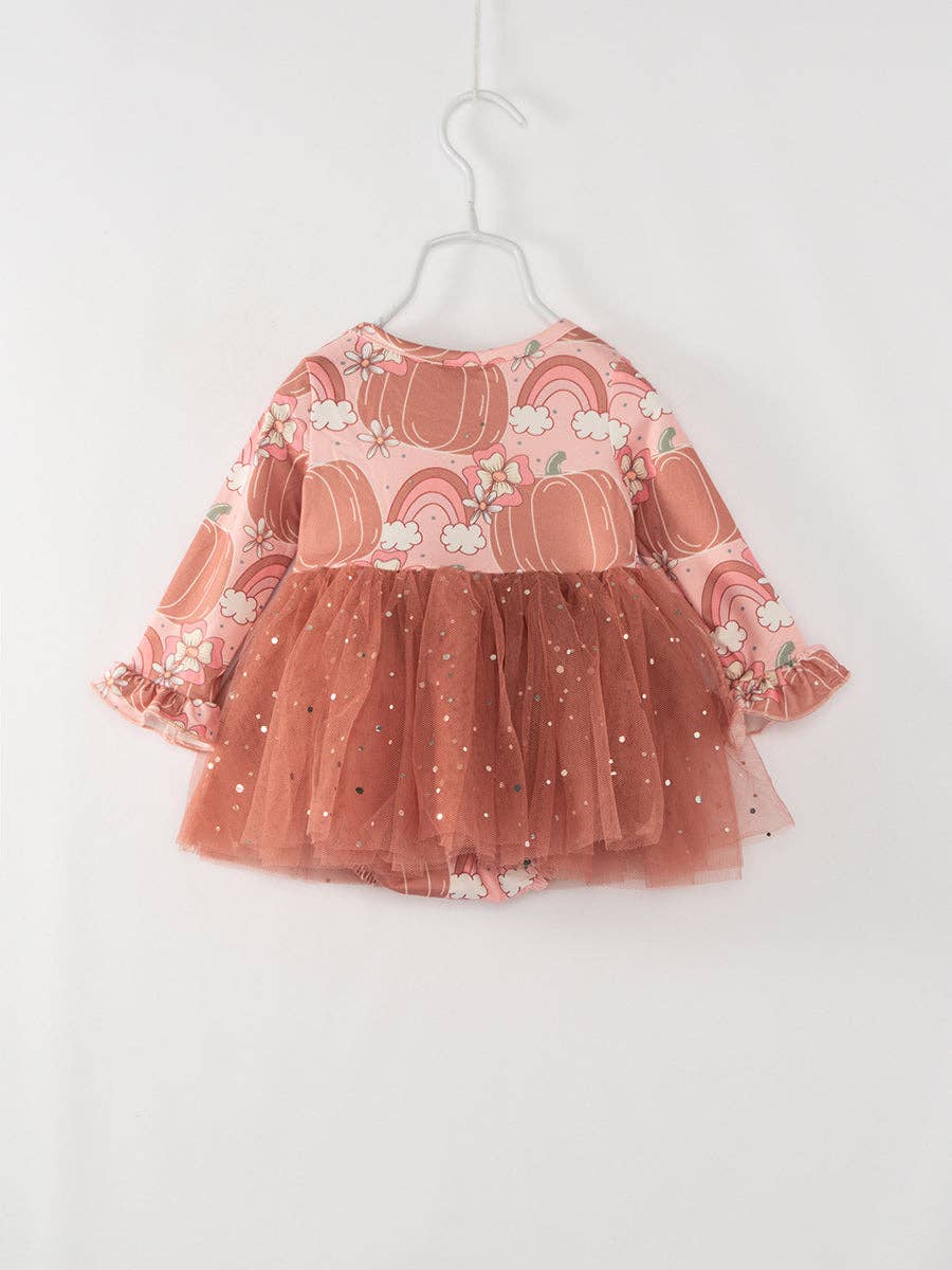 K151 Pumpkin Baby Girl Romper